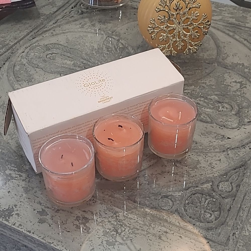 partylite Glolite The Worlds Brightest Candles Set Of 3